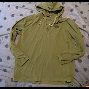 North face military green long sleeve